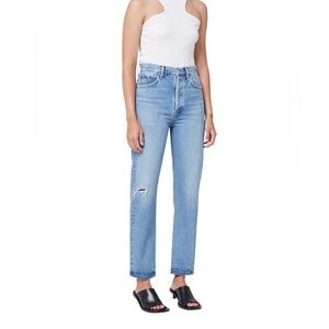 Agolde 90s Pinch Waist Straight-Leg Jeans in Abstract